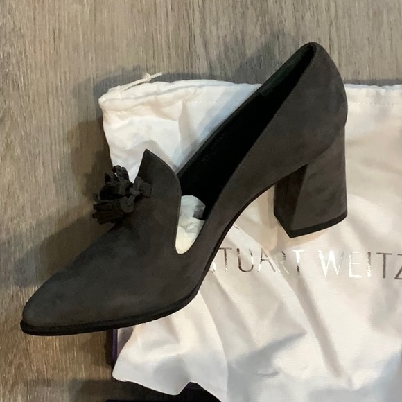 Stuart Weitzman Shoes - NWT Stuart Weitzman Size 7 “Broom” Slate Suede Shoes - BRAND NEW WITH BOX!